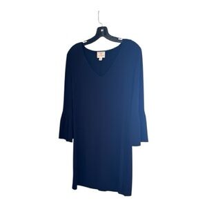 Navy Blue Bell Sleeve Dress